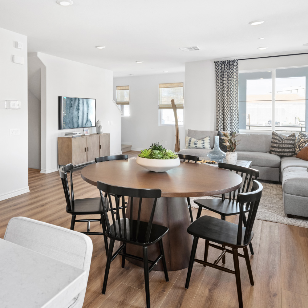 Dining and living areas new tonwhomes by Brandywine